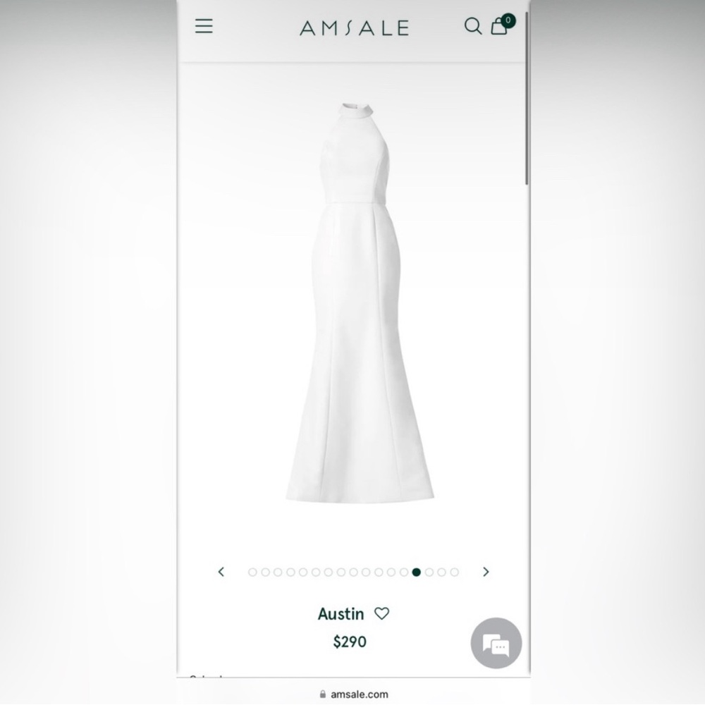 Amsale White Halter Gown